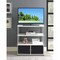 Convenience Concepts Designs2Go Highboy TV Stand, White and Black Doors